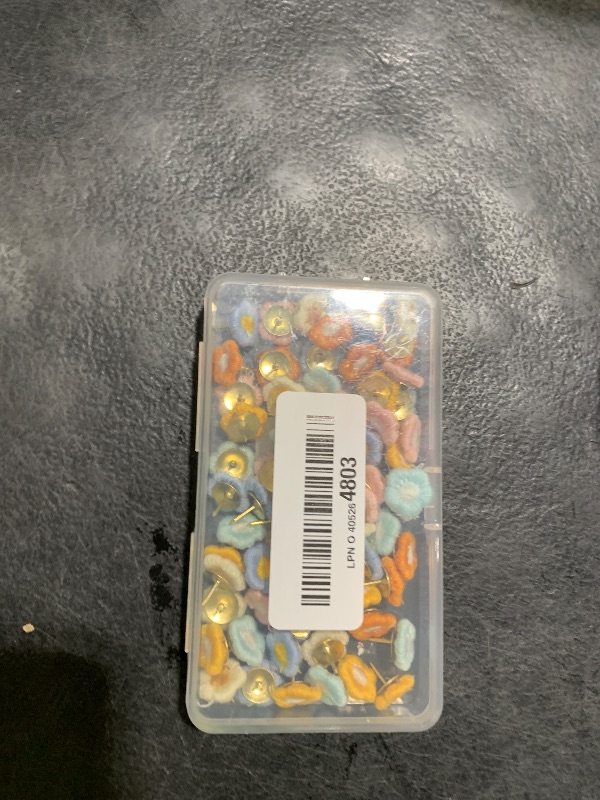 Photo 1 of GOOLADA 72 Pieces 6 Colors Thumbtacks, Decorative Thumb Tacks, Flower Push Pins, Cute Push Pins for Bulletin Board, Photo Wall, Cork Board, Map, Office Decor, Cubicle Accessories