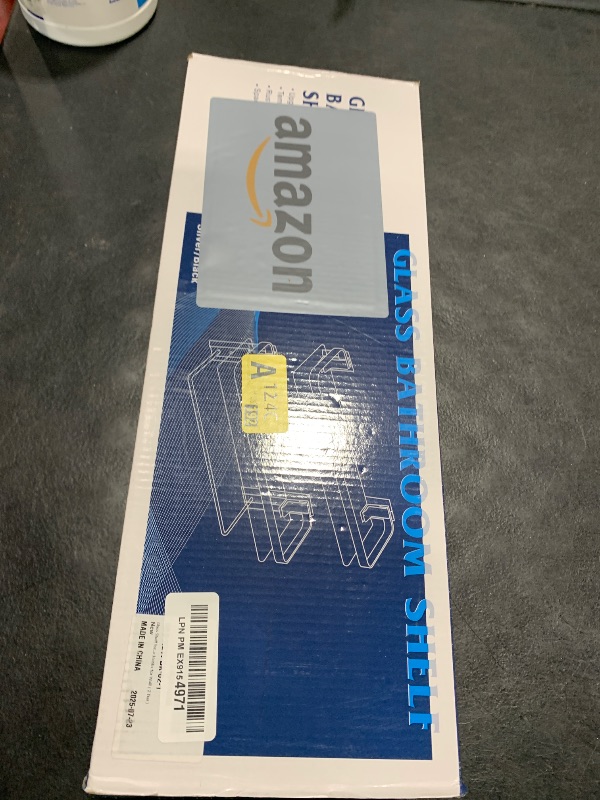 Photo 1 of VOLPONE Glass Shelf for Bathroom 15.7 in Bathroom Shelves with Towel Bar Tempered Glass Shelves with 4 Removable Hooks for Wall?2 Tier?