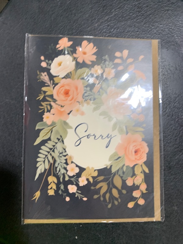 Photo 1 of Old English Co. Thoughtful Sorry Card for Friends and Family - Floral Apologies Card for Him or Her - Sympathy, Condolences, Bereavement, Thinking of You | Blank Inside