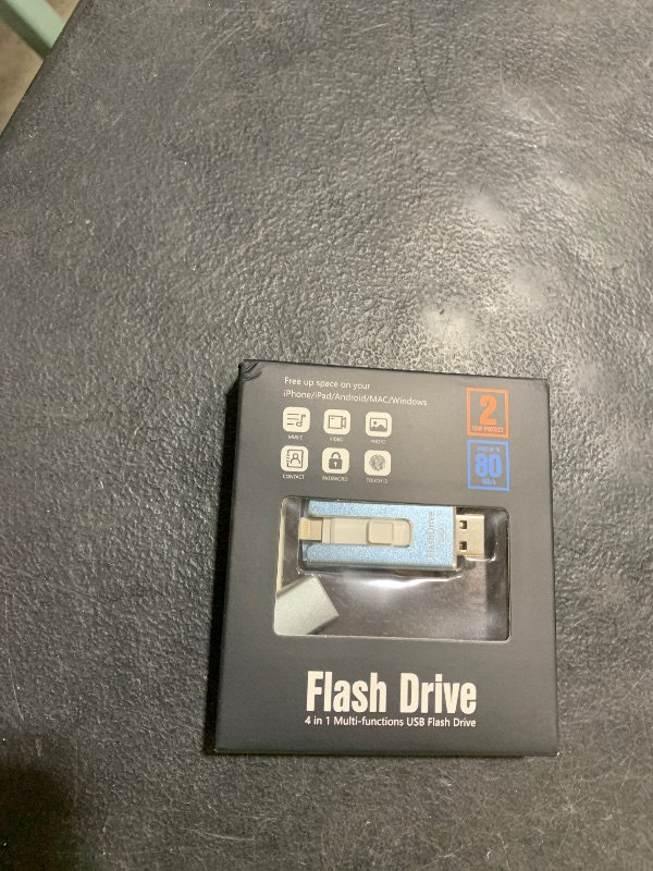 Photo 1 of 256GB USB Flash Drive for Phone and Pad, Photo Stick High Speed External USB Thumb Drives Photo Storage Memory Stick for Save More Photos and Videos (Blue, 256GB)