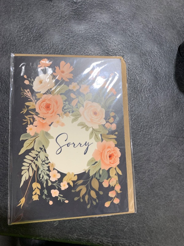 Photo 1 of Old English Co. Thoughtful Sorry Card for Friends and Family - Floral Apologies Card for Him or Her - Sympathy, Condolences, Bereavement, Thinking of You | Blank Inside