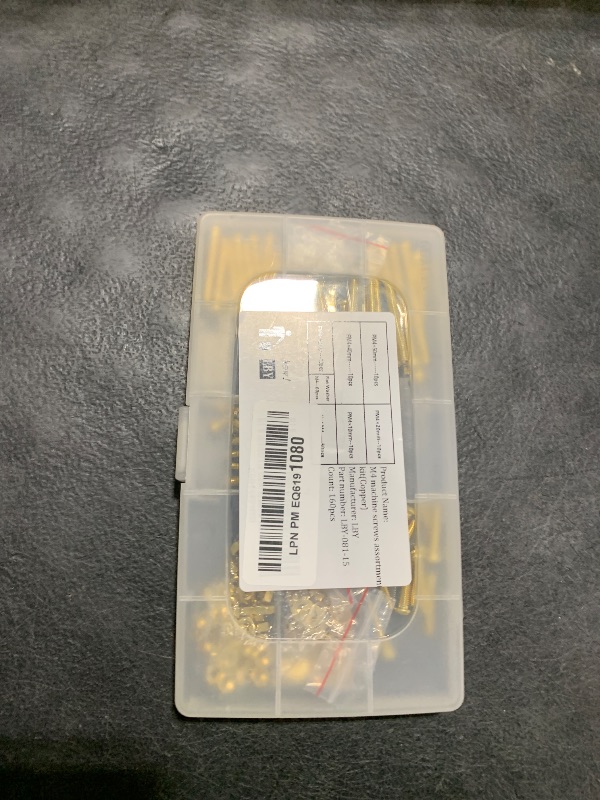Photo 1 of LBY 160pcs Machine Screws Assortment Kit, M4 Phillips Pan Head Bolts, 5 Sizes (with Nuts and Flat Washers), Copper (Yellow)