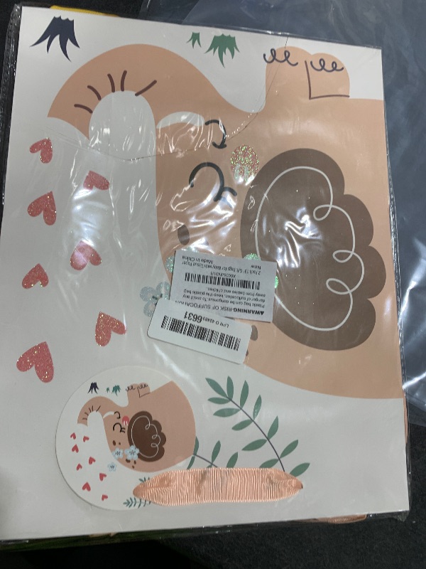 Photo 1 of SUNCOLOR 2 Pack 13" Gift Bags for Baby with Tissue Paper