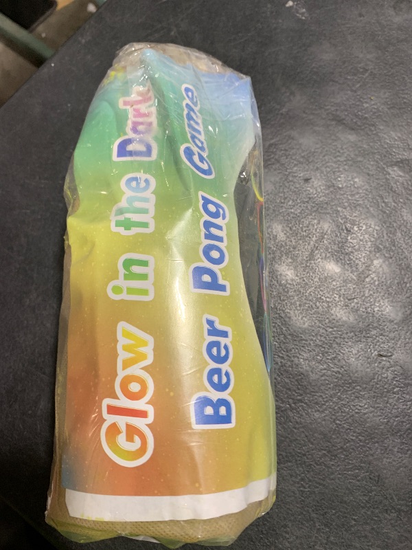 Photo 1 of Glowing Party Beer Pong Game for Indoor Outdoor Party Event Fun, Pack with Flashing Color Bright Glow-in-The-Dark Colors for House Parties Birthdays Concerts Weddings BBQ Beach Holidays
