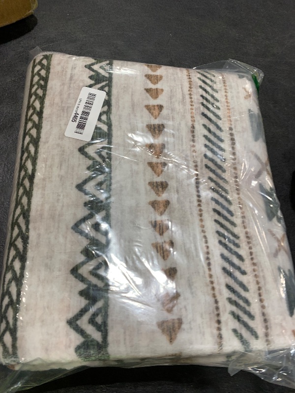 Photo 1 of Runner Rug 2x7 Boho Geometric Area Rugs: Washable Kitchen Entryway Rug, Soft Non Slip Moroccan Long Hallway Rugs for Bedroom Bathroom Laundry Entryway Staircase Foyer(Brown Green,2'x7')