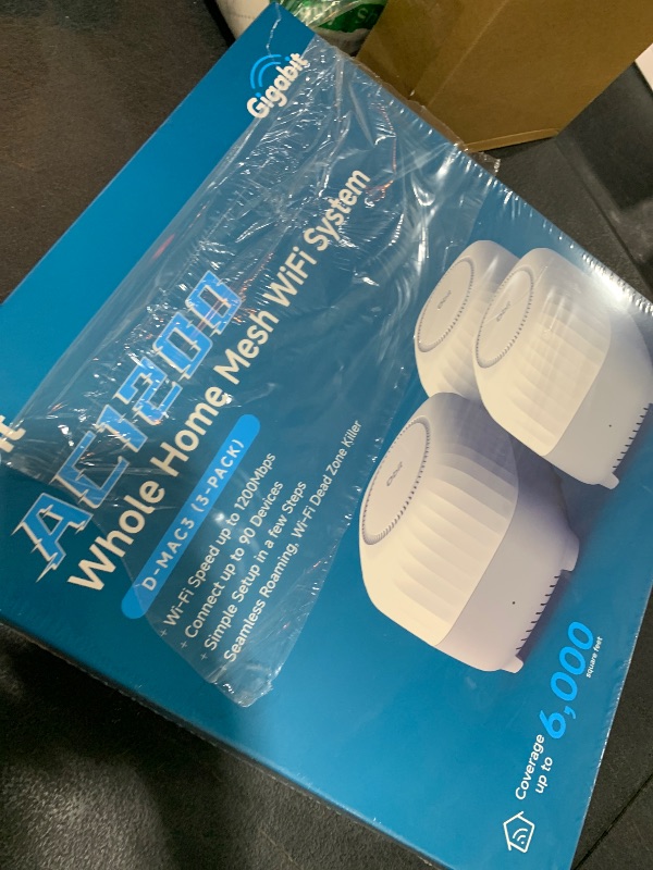 Photo 1 of DBIT AC1200 Whole Home Mesh WiFi System, Covers up to 6,000 Sq Ft, Dual-Band 1200Mbps Mesh Network for 90 Devices, Replaces Wireless Router and WiFi Extender, 4 Gigabit Ports per Unit (D-MAC3, 3-Pack)