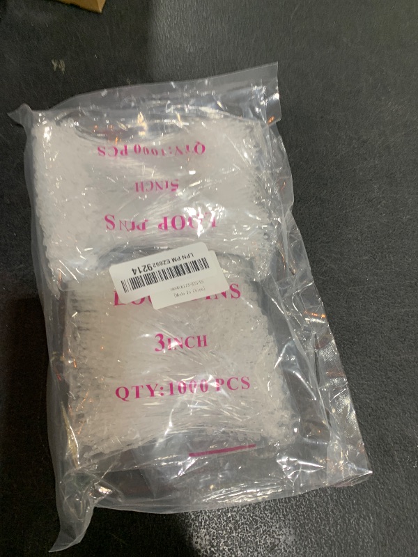 Photo 1 of Yesallwas 2000 Pcs 3 inch 5 Inch Plastic Fastener Hang Tag Clear Snap Lock Pin Security Loop for Retail Store Clothing Accessory Price Pins
