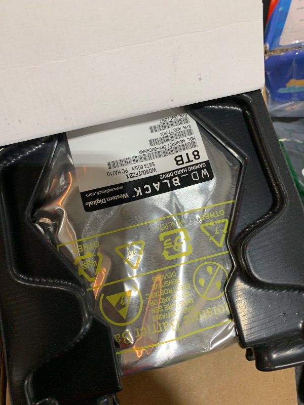Photo 1 of Western Digital 8TB WD_Black Performance Internal Hard Drive HDD - 7200 RPM, SATA 6 Gb/s, 256 MB Cache, 3.5" - WD8002FZBX