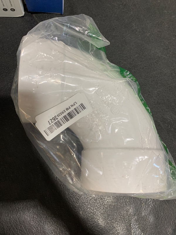 Photo 1 of NDS PVC S&D 90° Long-Turn Elbow, 4-Inch, for Hub X Hub Solvent-Weld Connections, for use with 4-Inch Sewer and Drain Pipe, White