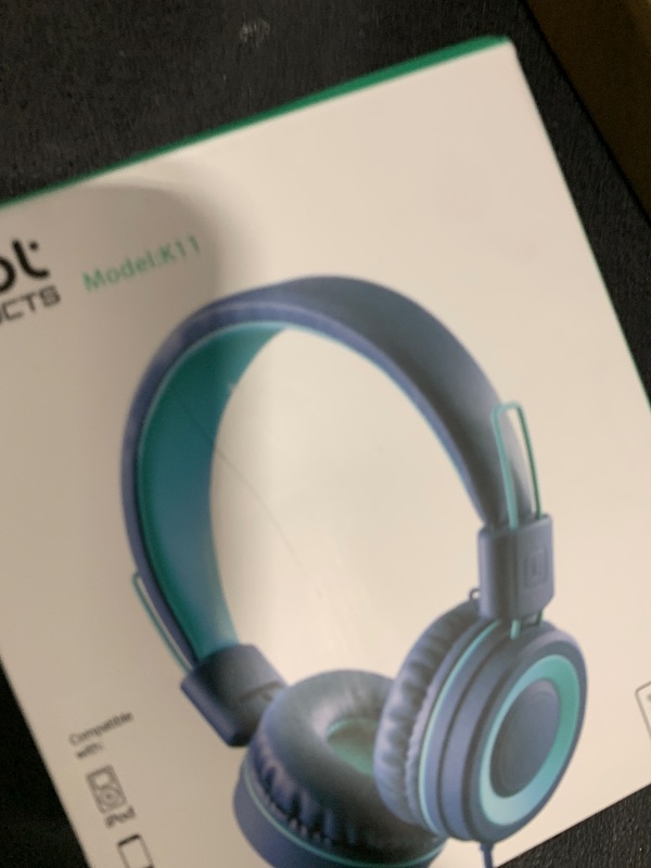 Photo 1 of Kids Headphones - noot products K11 Foldable Stereo Tangle-Free 3.5mm Jack Wired Cord On-Ear Headset for Children/Teens/Boys/Girls/Smartphones/School/Kindle/Airplane Travel/Plane/Tablet (Navy/Teal)