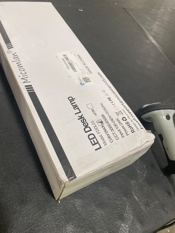 Photo 1 of Micomlan Led Desk Lamp with Clamp, Architect Desk Lamp for Home Office with Atmosphere Lighting, 24W Ultra Bright Auto Dimming Computer Light Stepless Dimming and Tempering LED Table Light