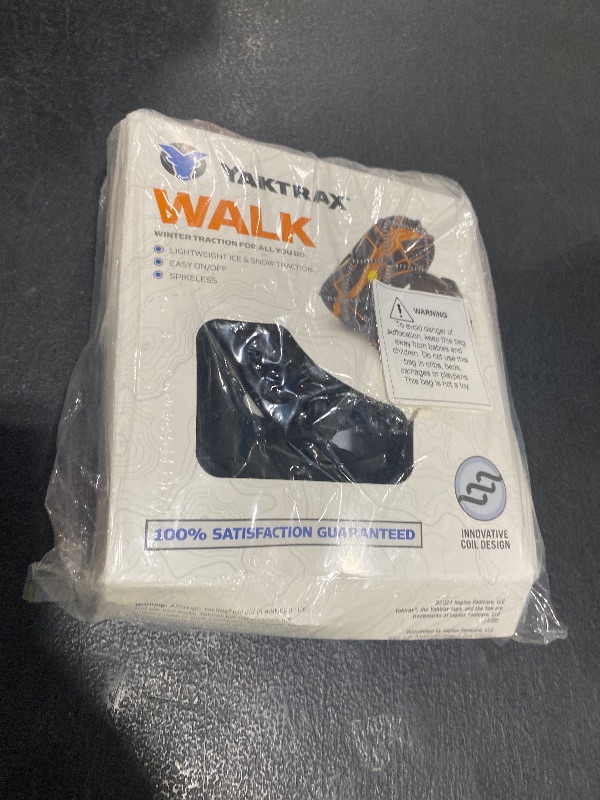 Photo 1 of Yaktrax Walk Traction Cleats - 360-Degree Grip on Snow, Ice, & Multi-terrain Surfaces - Elastic Outer Band w/ Easy-On/Off Heel Tab & 1.2mm Zinc-coated Steel Coils - Abrasion & Rust Resistant - Unisex