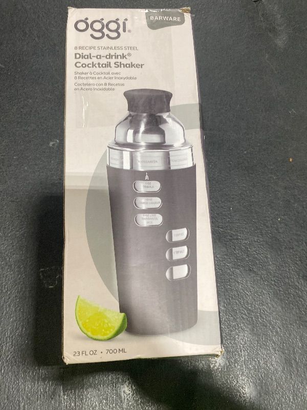 Photo 1 of Oggi 23-Ounce Stainless Steel Cocktail Shaker, Black