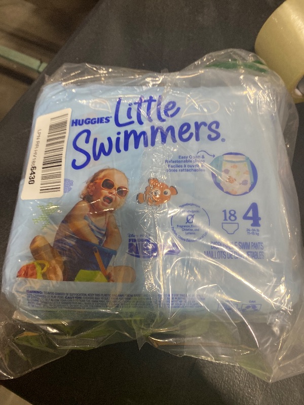 Photo 1 of Huggies Little Swimmers Disposable Swimming Diapers, Size 4 (24-34 lbs), 18 Ct
