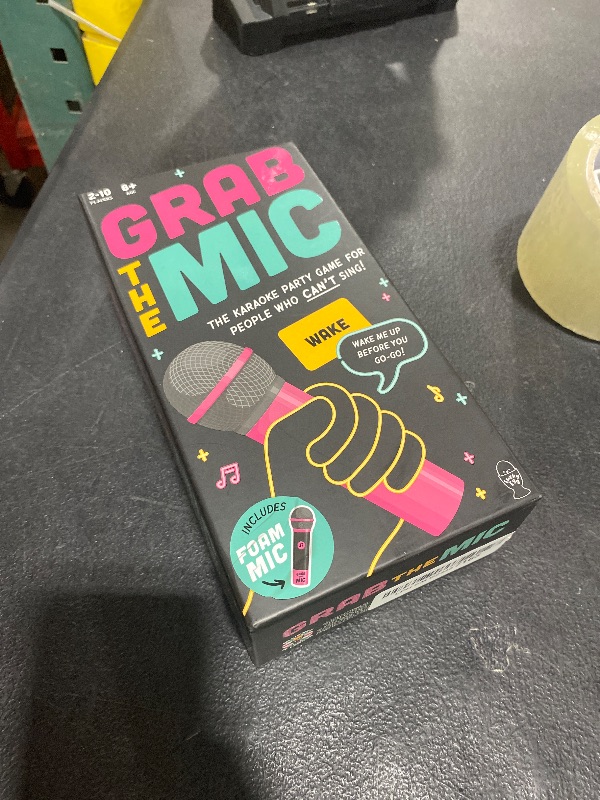 Photo 1 of Lucky Egg Official Grab The Mic – Family Karaoke Board Game w/Foam Mic, 8+ Ages, 2-10 Players - Games for Bad Singers w/ 250 Lyrics (125 Cards) for Hilarious Game Nights & Birthday Party, Kids Gift