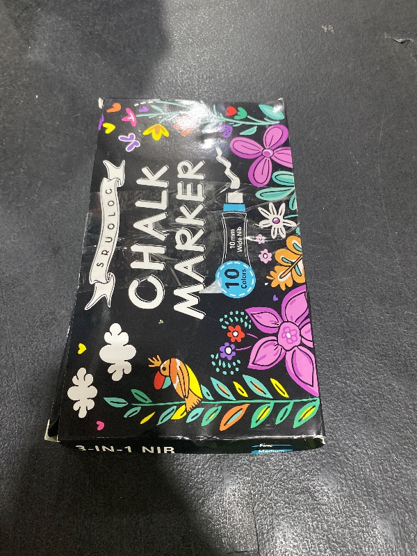 Photo 1 of Window Chalk Markers for Glass Washable, 10 Colors Jumbo Liquid Chalk Marker with 10mm 3 in 1 Nib Thick Wide Tips, Big Chalkboard Markers, Car Paint Pen for Auto, Bistro, Mirror, Poster, Blackboards
