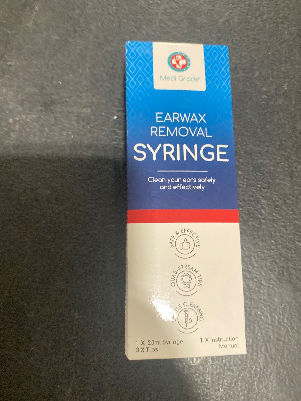 Photo 1 of Medi Grade Ear Syringe Ear Wax Removal with 3 Quad-stream Tips - Water Irrigation Ear Cleaner Ear Wax Remover for Improved Hearing Clarity and Aural Hygiene - Ear Syringe Kit Earwax Remover Tool