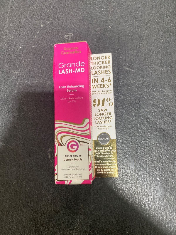 Photo 1 of Grande Cosmetics GrandeLASH-MD Lash Enhancing Serum - Peptide & Vitamin Infused Formula for Longer, Thicker, Fuller Looking Lashes - Ophthalmologist Tested, Cruelty-Free, 6 Week Supply (1mL)