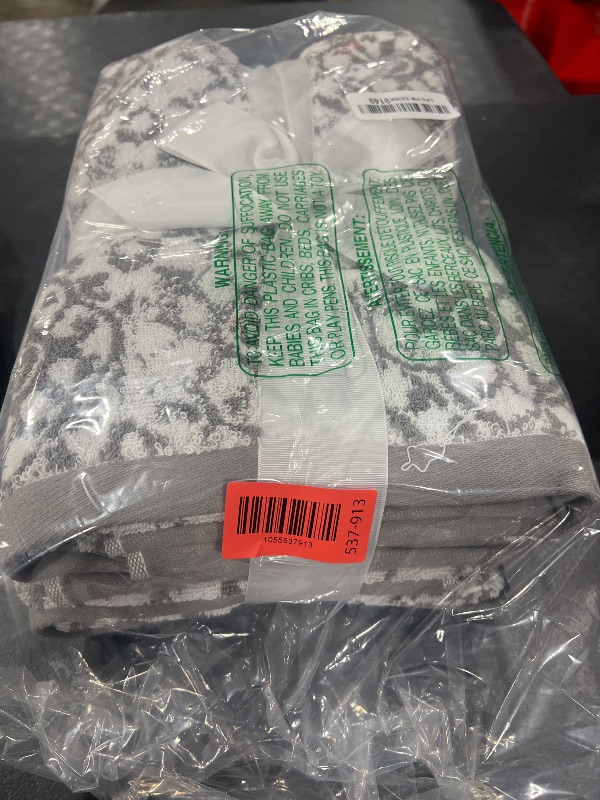 Photo 1 of Jessica Simpson – Bath Towel 4 Piece Set | Aziza | Premium Bathroom Décor | Includes 2 Hand Towels and 2 Shower Towels | 100% Cotton & Machine Washable | Skyrocket Grey
