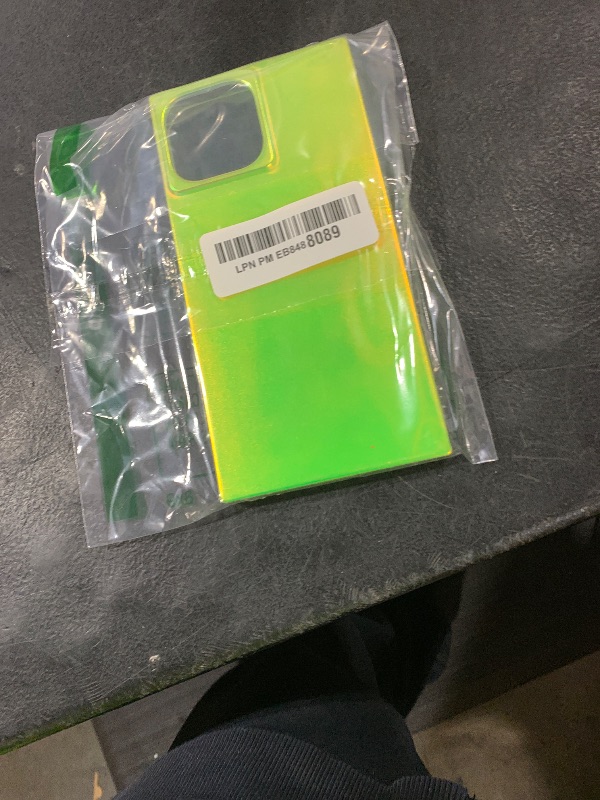 Photo 1 of RoyMonkey Rectangular Iridescent Color Changing Case for iPhone 13 Pro Max & iPhone 12 Pro Max 6.7-inch, Shockproof Protective Matte Soft Phone Cover for Women, Girls and Men - Fluorescent Green