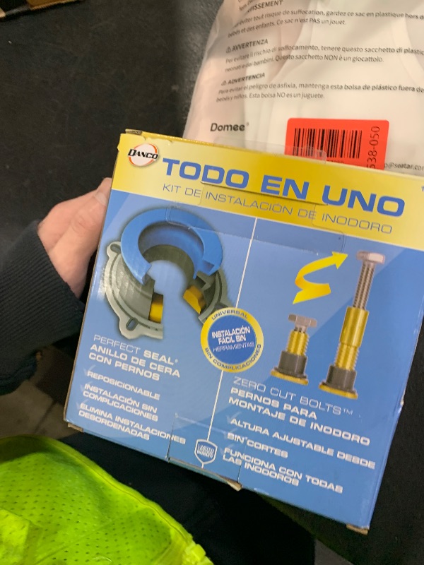 Photo 1 of DANCO All-in-One Toilet Installation Kit, Perfect Seal Wax Ring & Zero Cut Bolts, Toilet Repair, Wax-Free, Mounting Toilet Bolts (10879X)