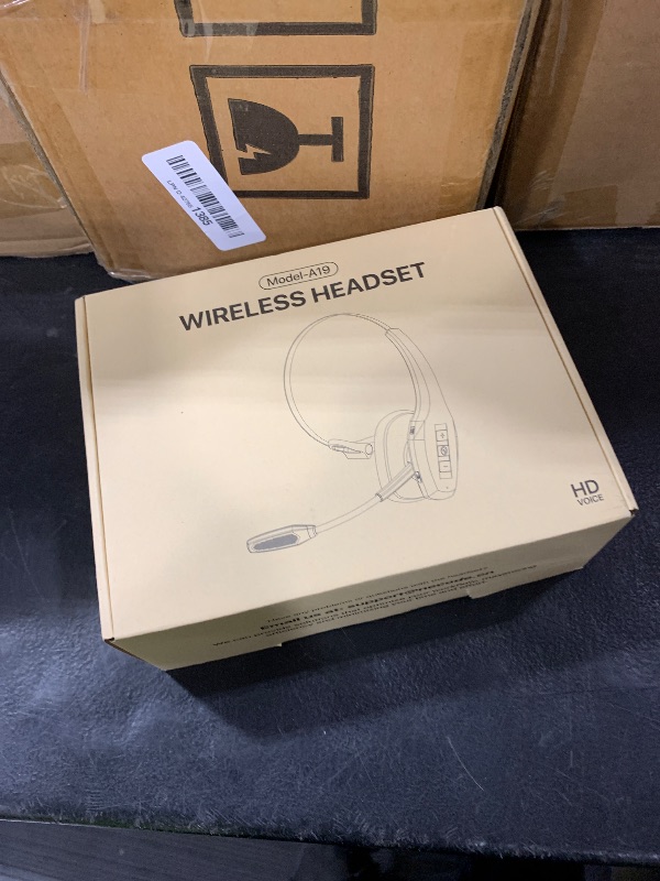Photo 1 of Trucker Bluetooth Headset, Wireless Headset with Mic, Bluetooth Headsets with Dual Noise Cancelling Microphone & Mute Button, 55Hrs Working Time PC Headsets for Cell Phones, Computer, Truck Driver