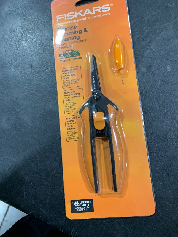 Photo 1 of Fiskars Micro-Tip Rose Pruning Shears, 6" Garden Shears Non-Stick Coated Stainless Steel Blade, Gardening Scissors with SoftGrip Handle