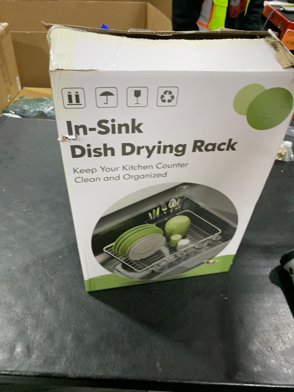 Photo 1 of JASIWAY Dish Drying Rack in Sink, Expandable Stainless Steel Dish Drainers for Kitchen Counter, Dish Dryer Rack for Inside Sink, Over The Sink Dish Racks with Utensil Holder, Silver