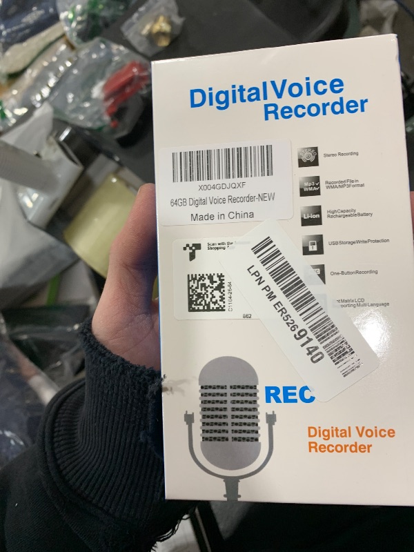 Photo 1 of 64GB Digital Voice Recorder - ZIPCIDE Digital Voice Activated Recorder with AI-Intelligent Noise Reduction, Voice Activated Sound Audio Tap Recorder Device for Lectures Meetings, Work, Interviews