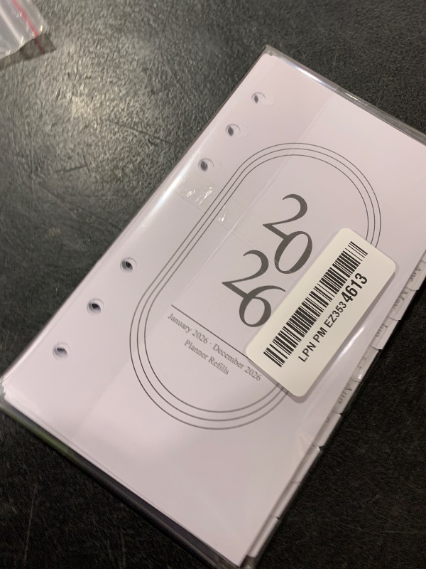 Photo 1 of 2026 Monthly Planner Refill, A6 Small Size Planner Inserts for 6 Ring, 3.8"x6.8", Jan. 2026 - Dec. 2026, 12 Monthly Calendars with Laminated Tabs, 6-Hole Punched
