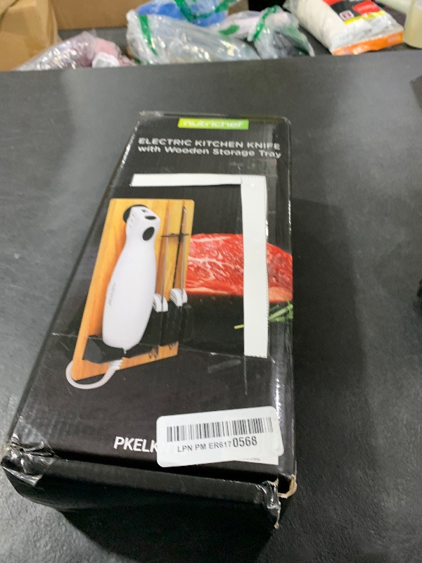 Photo 1 of NutriChef Electric Carving Turkey Slicer Kitchen Knife | For Thanksgiving | Portable Electrical Food Cutter Knife Set with Carving Blades & Wood Carving Stand | Cuts Meat, Bread, Cheese & Fruit