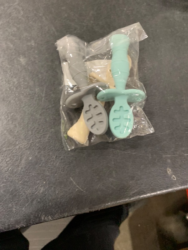 Photo 1 of UpwardBaby Silicone Baby Spoons - 3-Pack, Mint/Beige/Grey - Self Feeding 6-12 Months with Anti-Choke Barrier & Textured Grippy Tips - Baby LED Weaning Utensils & Infant Feeding Spoons