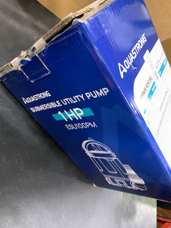 Photo 1 of Aquastrong Sump Pump 1 HP 4500 GPH Submersible Water Pump Thermoplastic Portable Utility Pump High Flow Water Removal for Swimming Pool Garden Pond Basement Window Wells with 10ft Long Power Cord