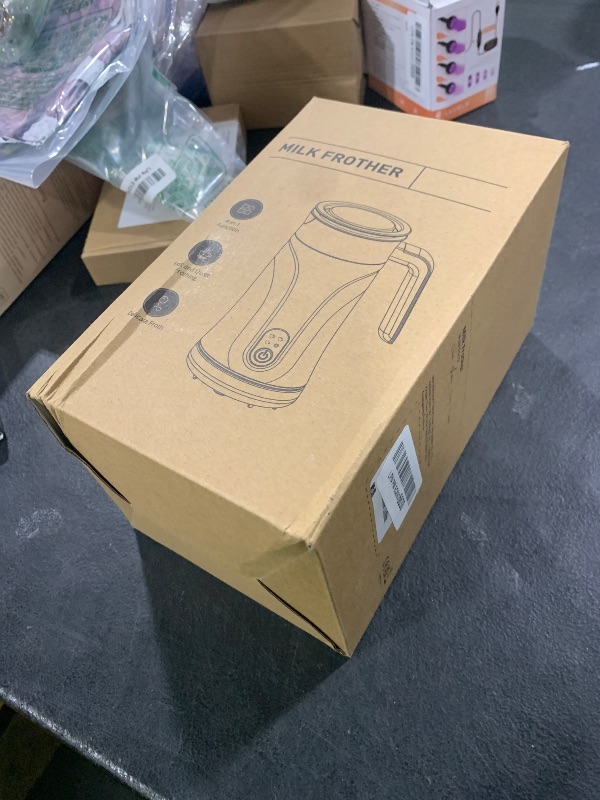 Photo 1 of Ovetedot Milk Frother, 4-in-1 Milk Frother and Steamer, 10.1oz/300ml Automatic Hot and Cold Foam Maker and Milk Warmer, Electric Milk Frother for Coffee, Latte, Cappuccino, Matcha(White)