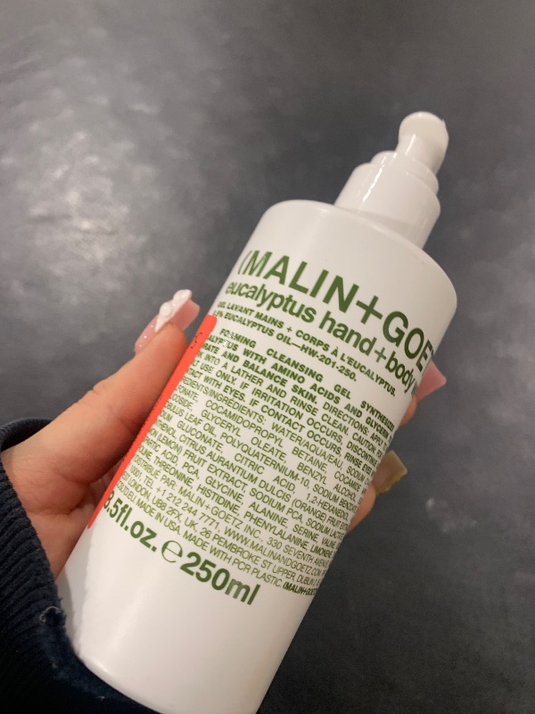 Photo 1 of MALIN+GOETZ Eucalyptus Hand + Body Wash – natural hydrating soap,cleansing and purifying for all skin types, prevents stripping or irritation on sensitive skin. Cruelty-free. 8.5 fl oz