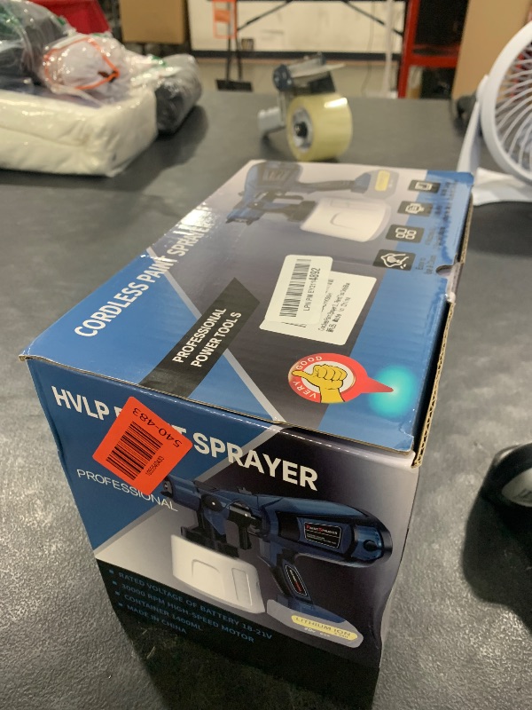 Photo 1 of Paint Sprayer Cordless High Power Electric Spray Paint Gun Easy to Clean for Furniture Cabinets House Painting Light Blue(Not Include Battery)