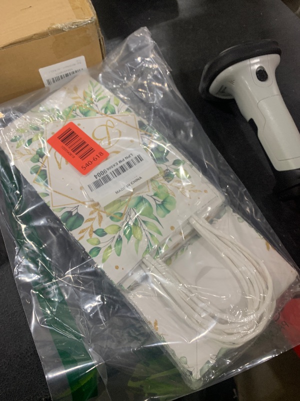 Photo 1 of 12pcs Oh Baby Party Favors Bags Sage Green Candy Treat Bags Eucalyptus Leaf (4.7×3.1×7.9 inches) Gold Foil Greenery Goodie Bag for Sage Boho Woodland Neutral Baby Shower Party Decorations Supplies