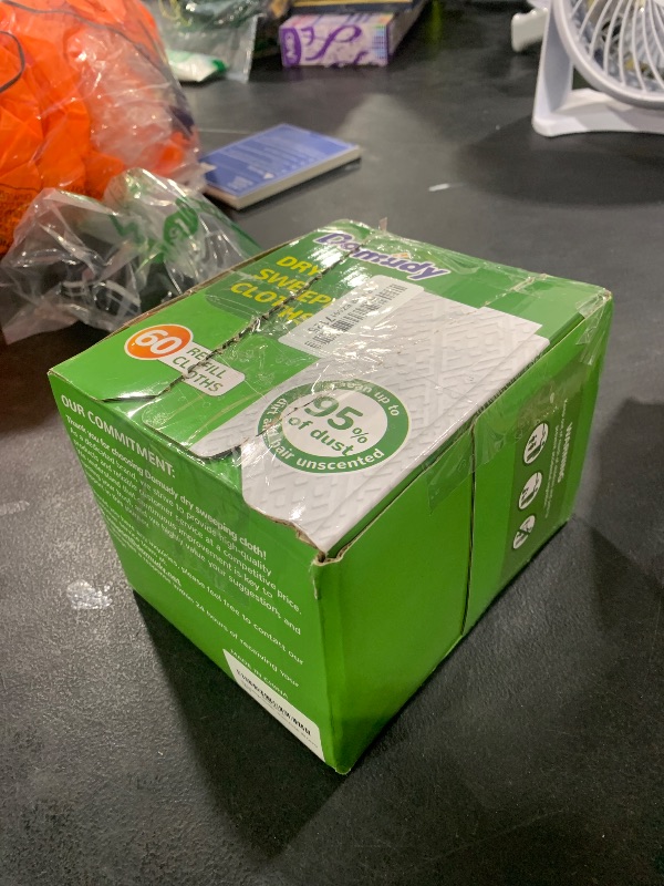 Photo 1 of 60 Count Dry Sweeping Cloths Refills for Swiffer Sweep + Mop, 4X Clean Power Sweeper Mop Pads to Clean Hair, Dirt, Dust, Disposable Unscented Dry Cloths Refills for Mopping Home, Bathroom, Kitchen