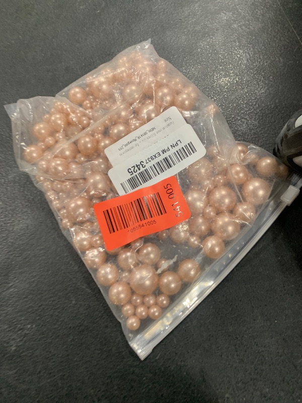Photo 1 of 255Pcs Rose Gold Vase Filler Beads for Centerpieces, No Hole Faux Pearl for Vases Filler Decoration, 8/14/18mm Pearls Beads for Wedding Home Party Floating Candle Decor