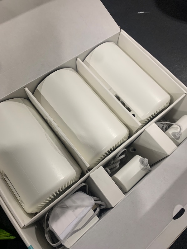 Photo 1 of TP-Link Deco XE75 AXE5400 Tri-Band WiFi 6E Mesh System - Wi-Fi up to 7200 Sq.Ft, Engadget Rated Best Mesh for Most People, Replaces WiFi Router and Extender, AI-Driven Mesh New 6GHz Band, 3-Pack
