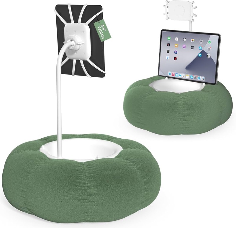 Photo 1 of Lap Kindle Pillow Stand with Silicone Holder for Kindle Accessories and Phones (4.7"-8") & Adjustable iPad Stand for Desk with Snack Bowl for Tablets(8"-15.5")-Ideal for Hands-Free Reading