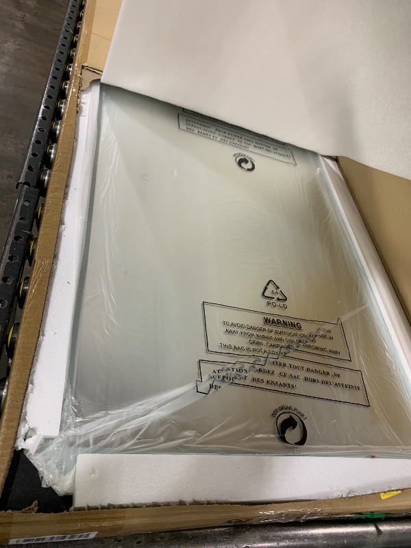 Photo 1 of Hasipu Full Length Mirror with Lights, 71" x 24" LED Lighted Floor Standing, Full Body Dressing Hanging Mounted Mirror, Dimmable, Tempered Glass, Safe to Use, Square White