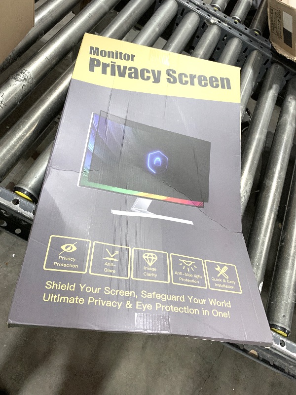 Photo 1 of Magnetic Invisible Hidden Design Computer Privacy Screen Filter 24 Inch for Frameless Monitor 16:9 Aspect Ratio, Removable Anti Glare Blue Light Protector, Double Sided Reversible Eye Care 24in Film