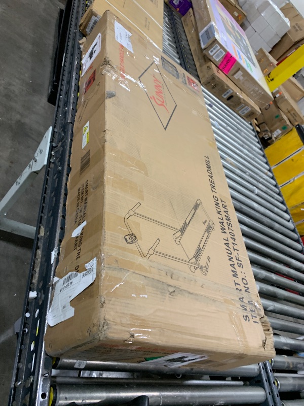 Photo 1 of Sunny Health & Fitness Smart Manual Walking Treadmill, 300 LB Weight Capacity, Non-Electric, Fixed Incline, Compact & Foldable, Digital Monitor, Bluetooth Connection with SunnyFit App - SF-T1407SMART