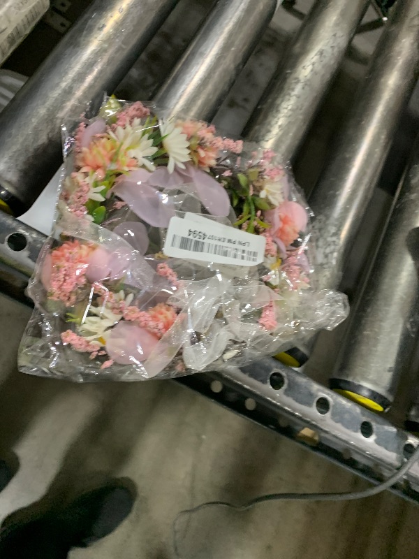 Photo 1 of AWAYTR Leaf Flower Crown Garland Headpiece - Hair Floral Wreath Adjustable Flower Headbands for Bridal Wedding Festival Party Flower Leaves Crown (Pink)