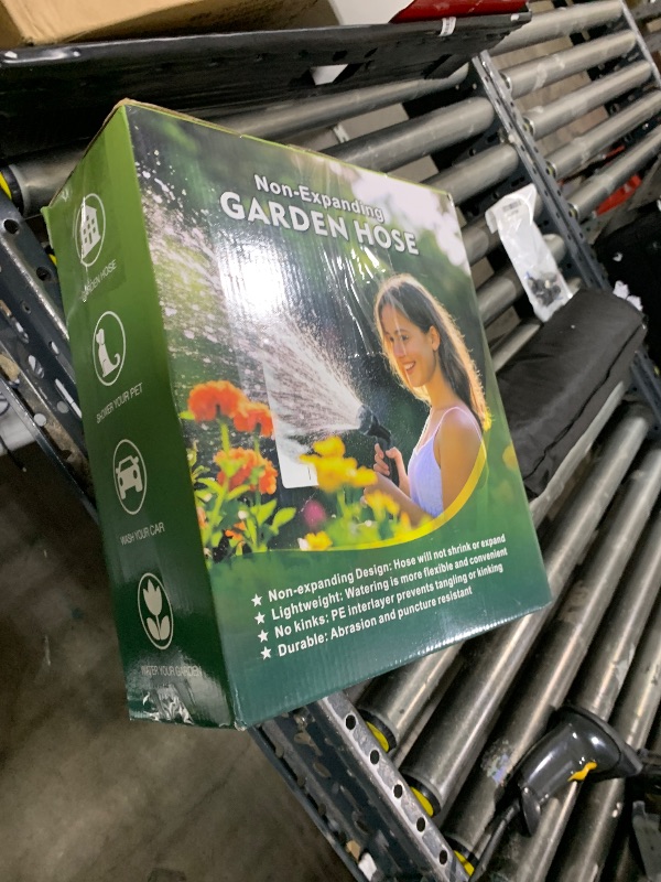 Photo 1 of Lipoliftco Garden Hose 100FT, Non-Expanding, Lightweight Hose With 8 Function Nozzle, Leak-Proof, No-Knot, Easy to Carry, Wear-Resistant, Sturdy, Flexible, 3/4GHT, Water Hose for Yard, Garden, Outdoor