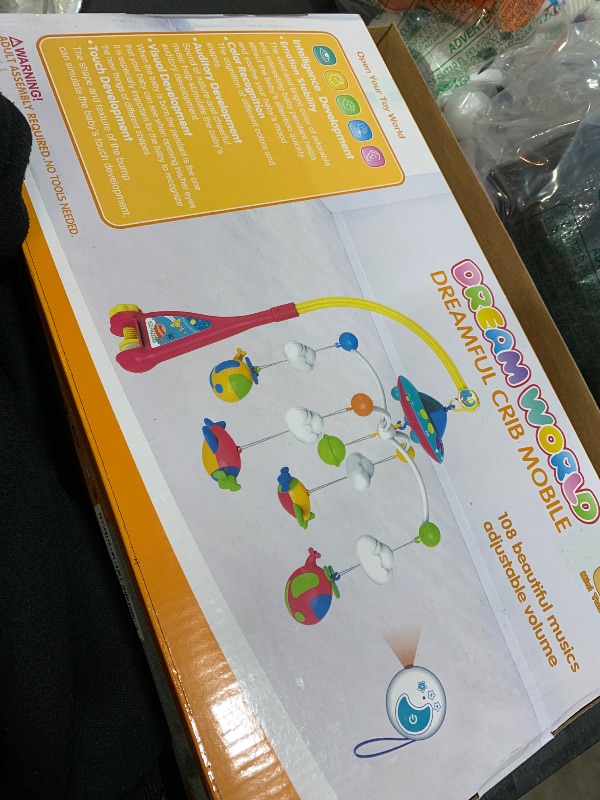 Photo 1 of Mini Tudou Musical Baby Crib Mobile Toy with Lights and Music, Star Projector Function and Cartoon Rattles, Remote Control Musical Box with 108 Melodies, Toy for Newborn Sleep