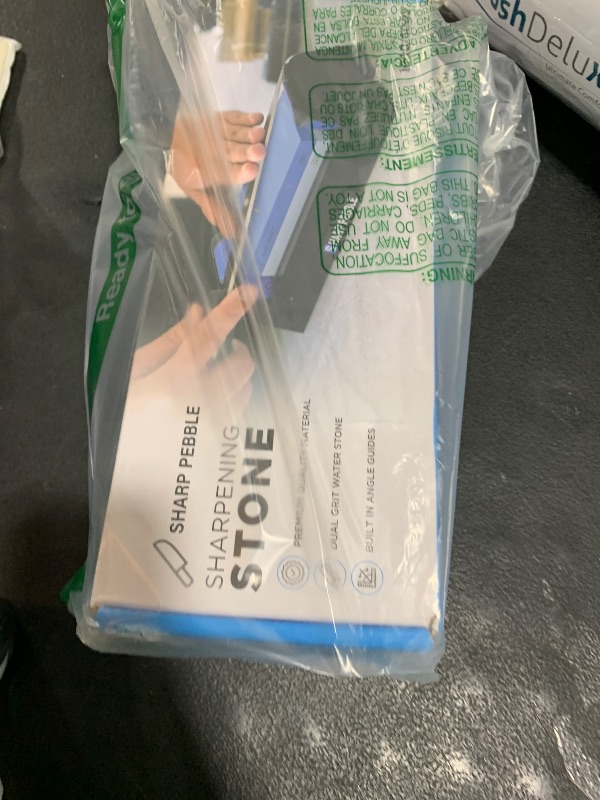 Photo 1 of Sharp Pebble Knife Sharpening Stone Kit-Grit 1000/6000 Wet Stone-Built In Angle Guides 15/17/20/22 Degrees- Professional Whetstone Knife Sharpener Stone Set with Plastic Base