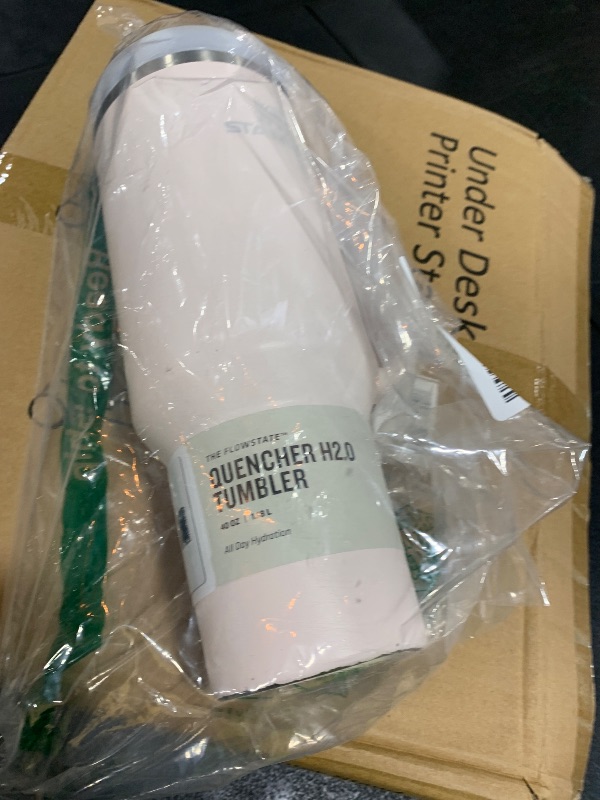 Photo 1 of Stanley Quencher H2.0 Tumbler with Handle and Straw 40 oz | Flowstate 3-Position Lid | Cup Holder Compatible for Travel | Insulated Stainless Steel Cup | BPA-Free | Rose Quartz 2.0