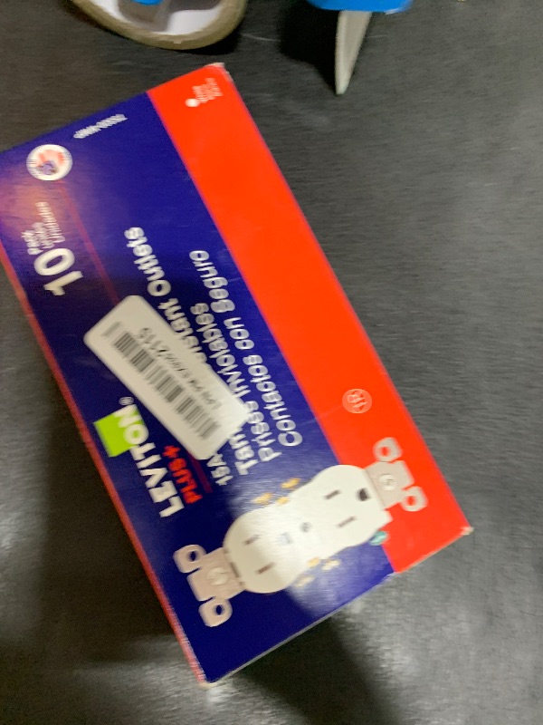 Photo 1 of Leviton 15 Amp 125 Volt Tamper Resistant Duplex Receptacle, 10 Pack, T5320-WMP, White